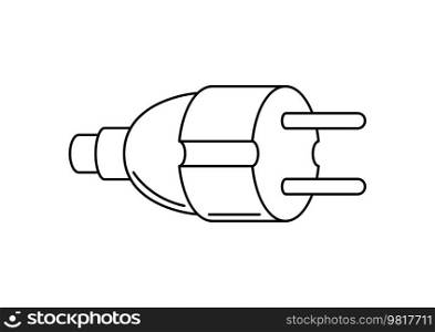 Illustration of electrical plug. Electrical lighting equipment. Industrial or business image. Web icon for website and shop.. Illustration of electrical plug. Electrical lighting equipment. Industrial or business image. Icon for website and shop.