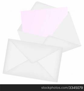 Illustration of Envelopes - Open and Closed - Isolated on White