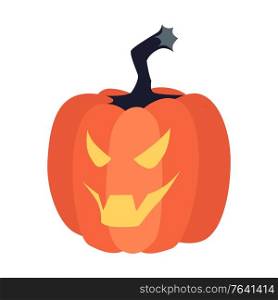 Illustration of evil pumpkin. Happy Halloween sylized image.. Illustration of evil pumpkin.