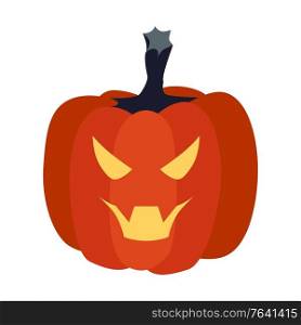 Illustration of evil pumpkin. Happy Halloween sylized image.. Illustration of evil pumpkin.