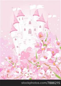 Illustration of fairytale castle