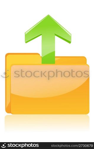 illustration of file sign with arrow on white background