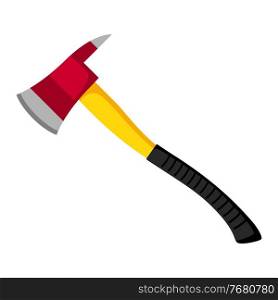 Illustration of fire ax. Firefighting item. Adversting icon or image for industry and business.. Illustration of fire ax. Firefighting item. Adversting icon for industry and business.