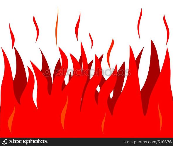 Illustration of fire on white