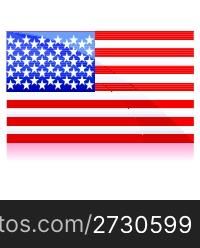 illustration of flag of united states of america on isolated background