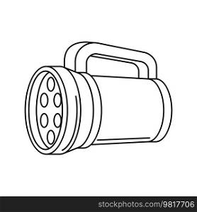 Illustration of flashlight. Electrical lighting equipment. Industrial or business image. Web icon for website and shop.. Illustration of flashlight. Electrical lighting equipment. Industrial or business image. Icon for website and shop.