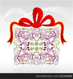 illustration of floral gift card on white background