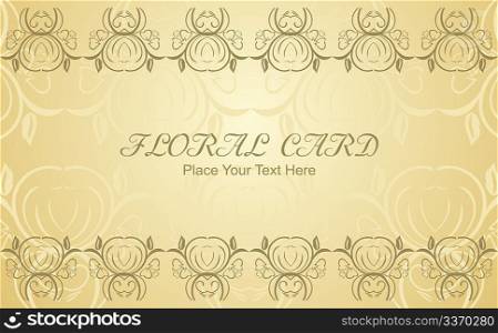 Illustration of floral greeting card. Vector