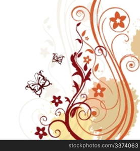 illustration of floral vector background on isolated background