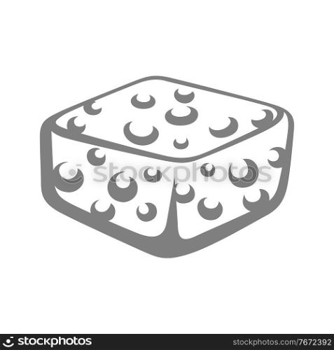 Illustration of foam sponge. Icon, emblem or label for products.. Illustration of foam sponge.