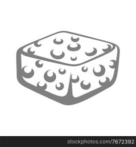 Illustration of foam sponge. Icon, emblem or label for products.. Illustration of foam sponge.