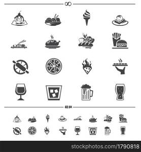 illustration of food and drink icons