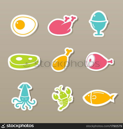 illustration of food icons set vector