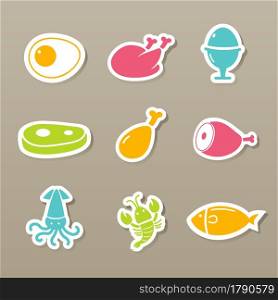 illustration of food icons set vector