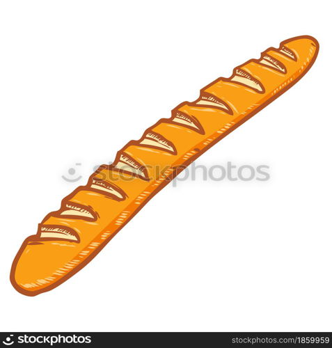 Illustration of french bread. Design element for poster, card, banner, menu. Vector illustration