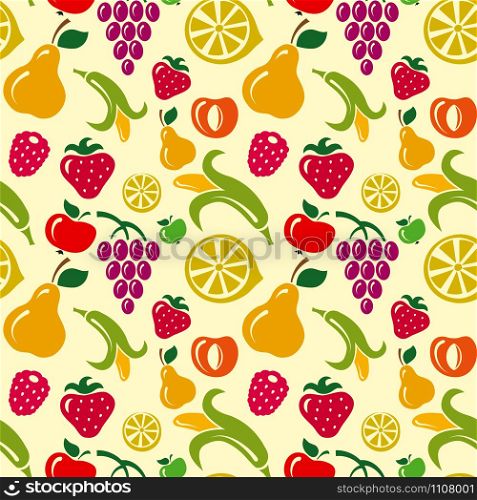 illustration of fruits background and seamless pattern. fruits seamless pattern