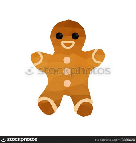 Illustration of funny origami gingerbread