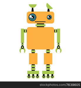 Illustration of funny robot. Cute little mechanical machine.. Illustration of funny robot.