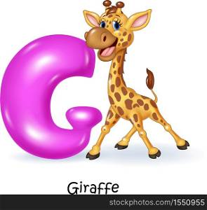 Illustration of G letter for Giraffe