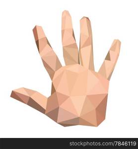 Illustration of geometric polygonal hand