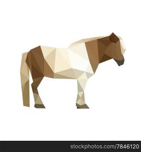 Illustration of geometric polygonal pony