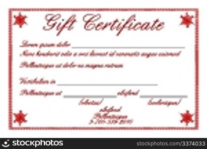 illustration of gift certificate on white background