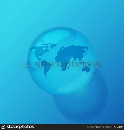illustration of globe inside water drop on abstract background