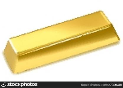 illustration of gold bar on isolated background