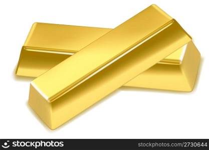 illustration of gold bars on isolated background