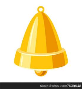 Illustration of golden bell. Merry Christmas or Happy New Year decoration.. Illustration of golden bell.