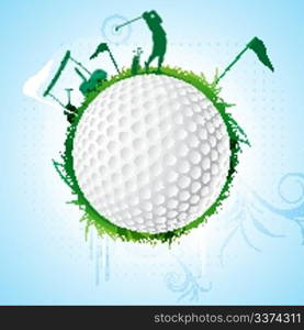 illustration of golf sport on white background