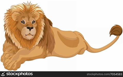 Illustration of gorgeous lion