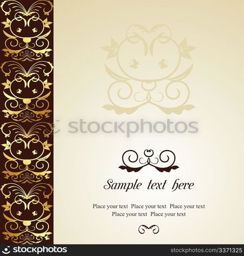 Illustration of Greeting ornament card. Vector