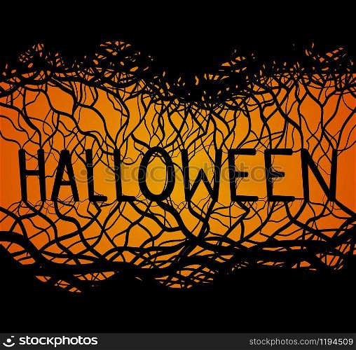 Illustration of Halloween with roots and branches for your creativity. Illustration of Halloween with roots and branches for your creat