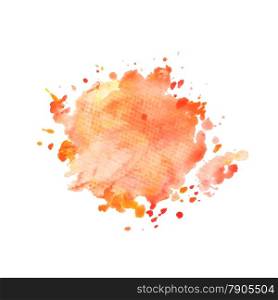 Illustration of hand drawn watercolo red splash isolated on white background