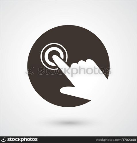 illustration of hand touch icon vector