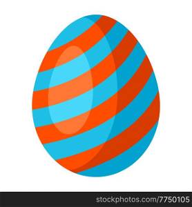 Illustration of Happy Easter decorative egg. Cartoon symbol of celebration. Icon for design.. Illustration of Happy Easter decorative egg. Cartoon symbol of celebration.