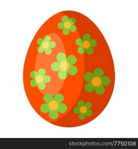 Illustration of Happy Easter decorative egg. Cartoon symbol of celebration. Icon for design.. Illustration of Happy Easter decorative egg. Cartoon symbol of celebration.