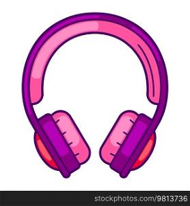 Illustration of headphones. Colorful cute icon. Creative fun symbol in cartoon style.. Illustration of headphones. Colorful cute icon. Creative symbol in cartoon style.