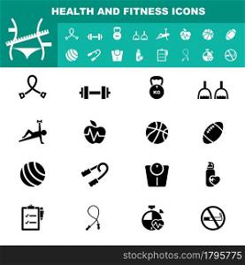 illustration of health and fitness icon vector