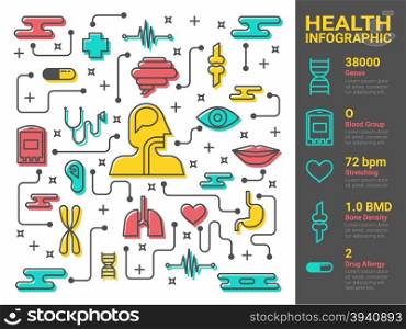 Illustration of health and medical infographic concept