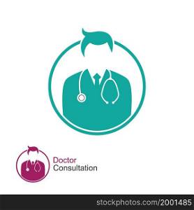 Illustration of health workers,doctor and nurse flat design