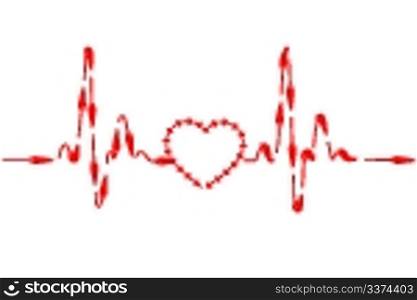 illustration of healthy heart on isolated background