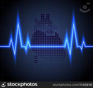 Illustration of heart beats on Healthcare and icon heart background. Vector