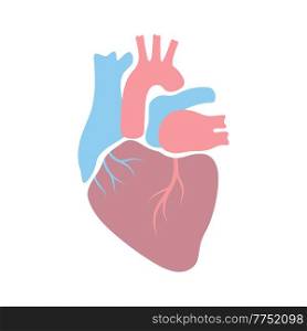Illustration of heart internal organ. Human body anatomy. Health care and medical education icon.. Illustration of heart internal organ. Human body anatomy. Health care and medical icon.