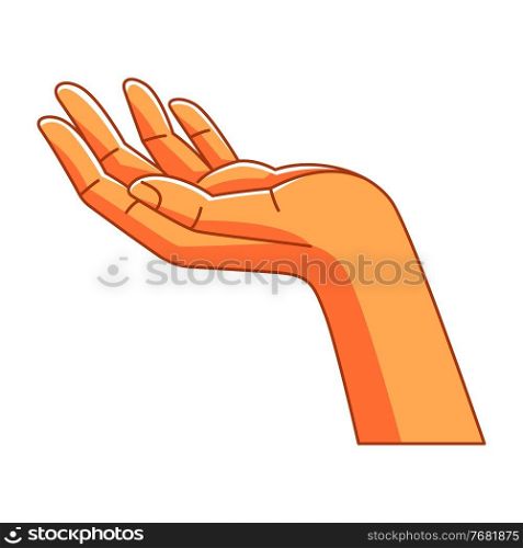 Illustration of holding hand. Sign of preserving or support.. Illustration of holding hand. Sign of preserving and support.