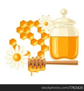Illustration of honey. Image for business, food and agricultural industry.. Illustration of honey. Image for food and agricultural industry.