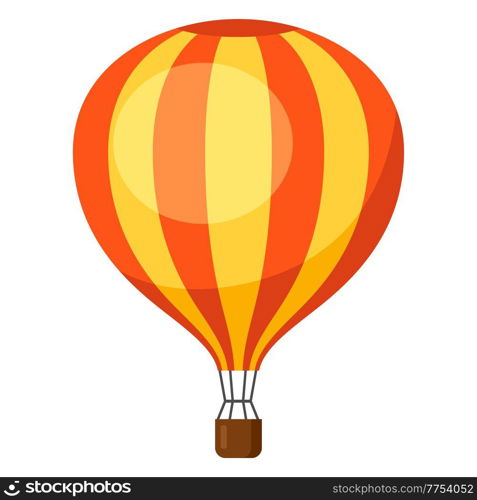 Illustration of hot air balloon. Travel image for holiday or vacation. Stylized icon.. Illustration of hot air balloon. Travel image for holiday or vacation.