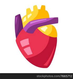 Illustration of human heart. Stylized conceptual image.. Illustration of human heart.