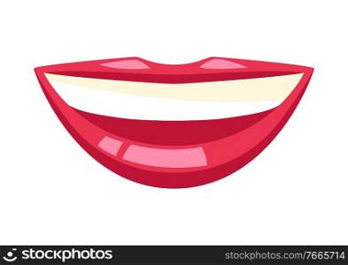 Illustration of human mouth. Stylized conceptual image.. Illustration of human mouth.